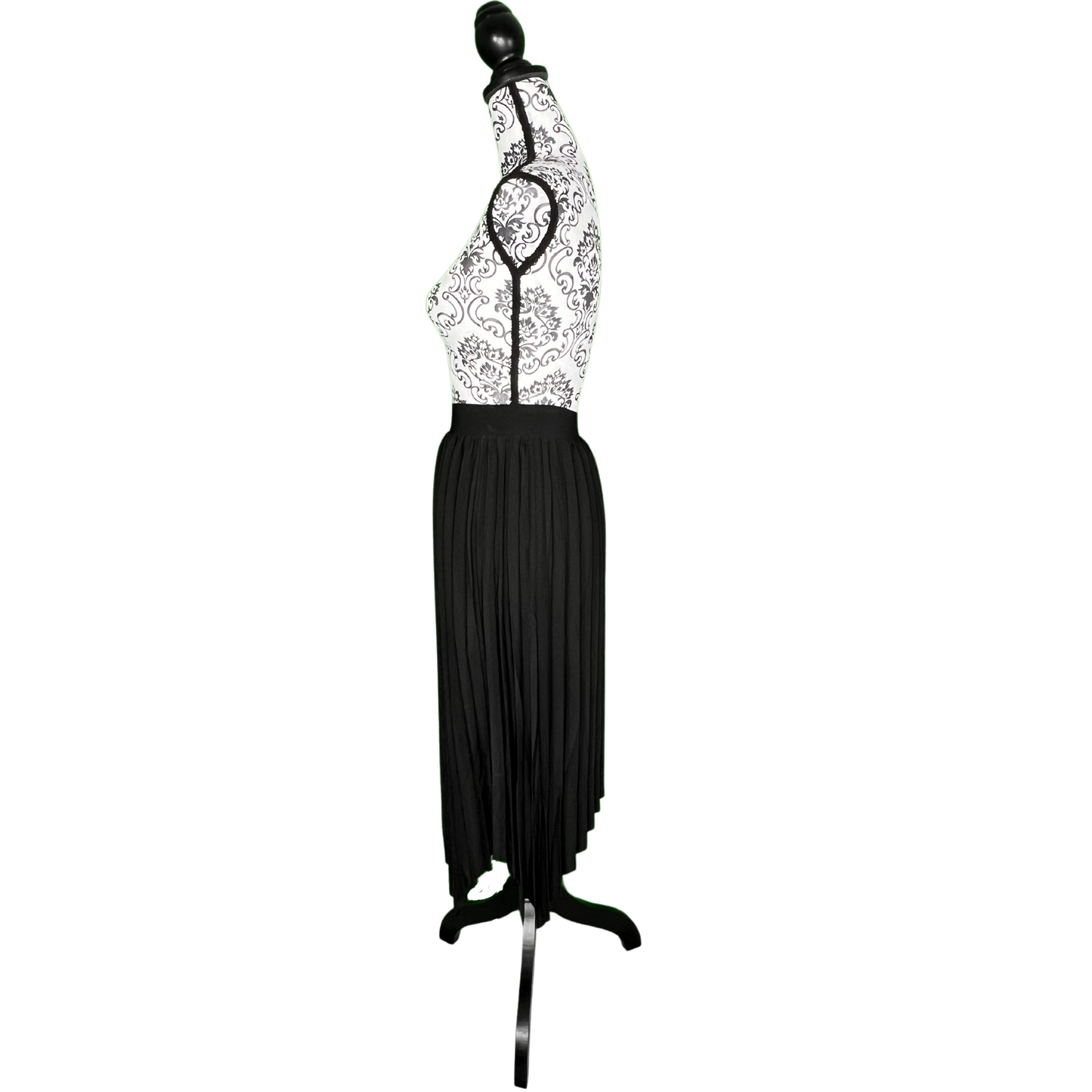 CORPORATE GOTH PLEATED MIDI SKIRT