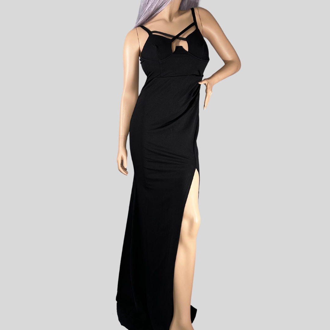 HIGH SLIT CRISS CROSS MAXI DRESS