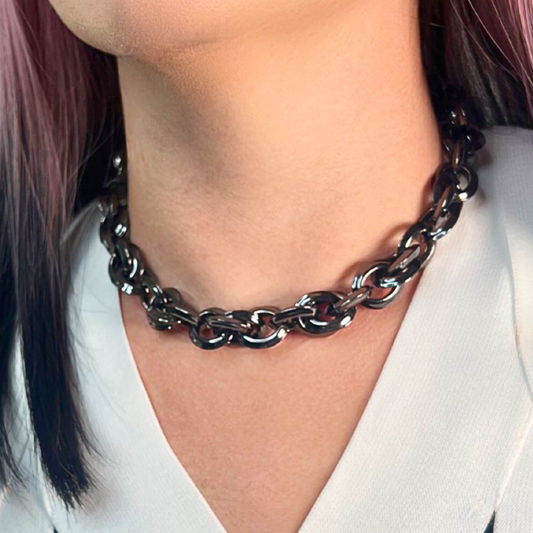 GILDED COLLAR CHUNKY CHAIN NECKLACE