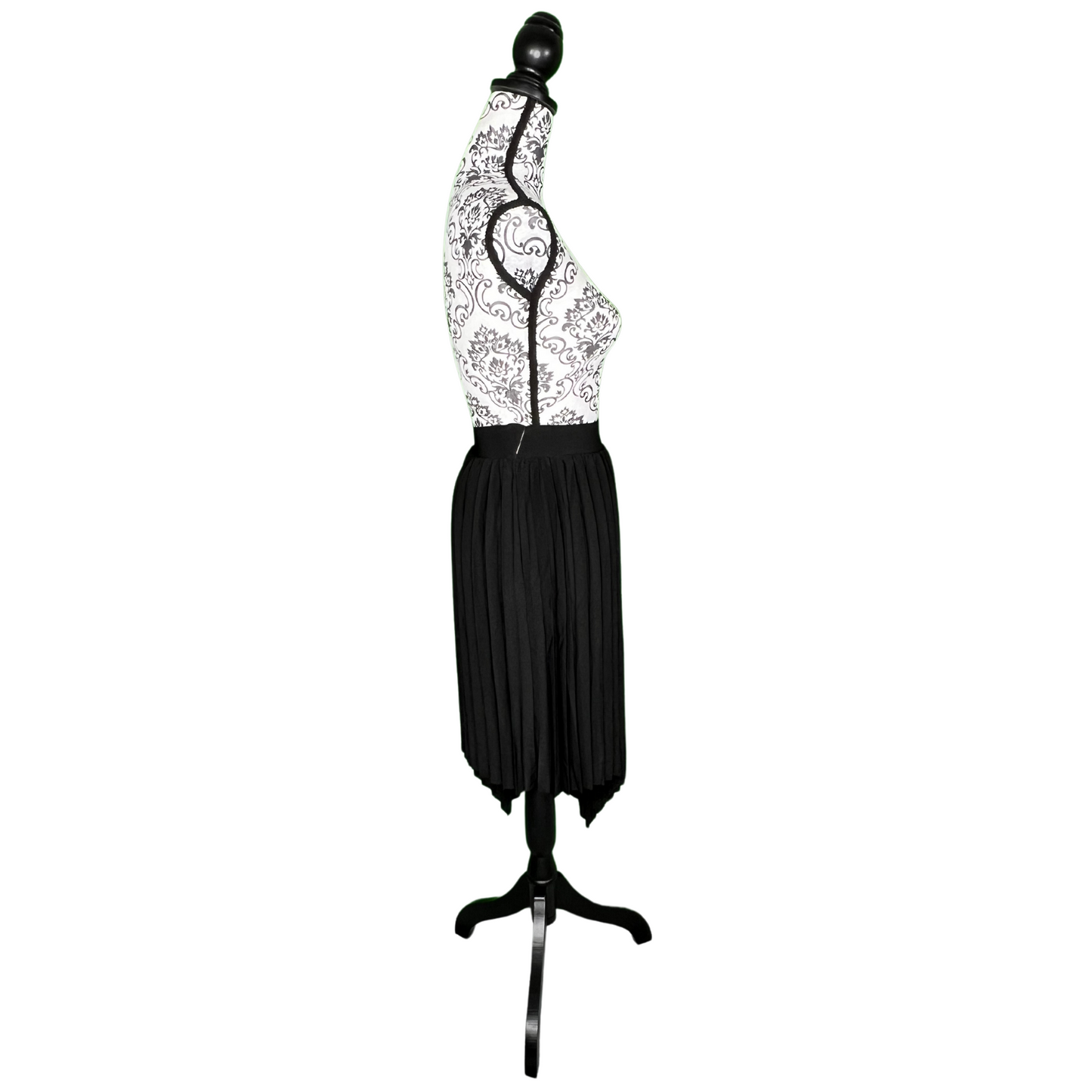 CORPORATE GOTH PLEATED MIDI SKIRT