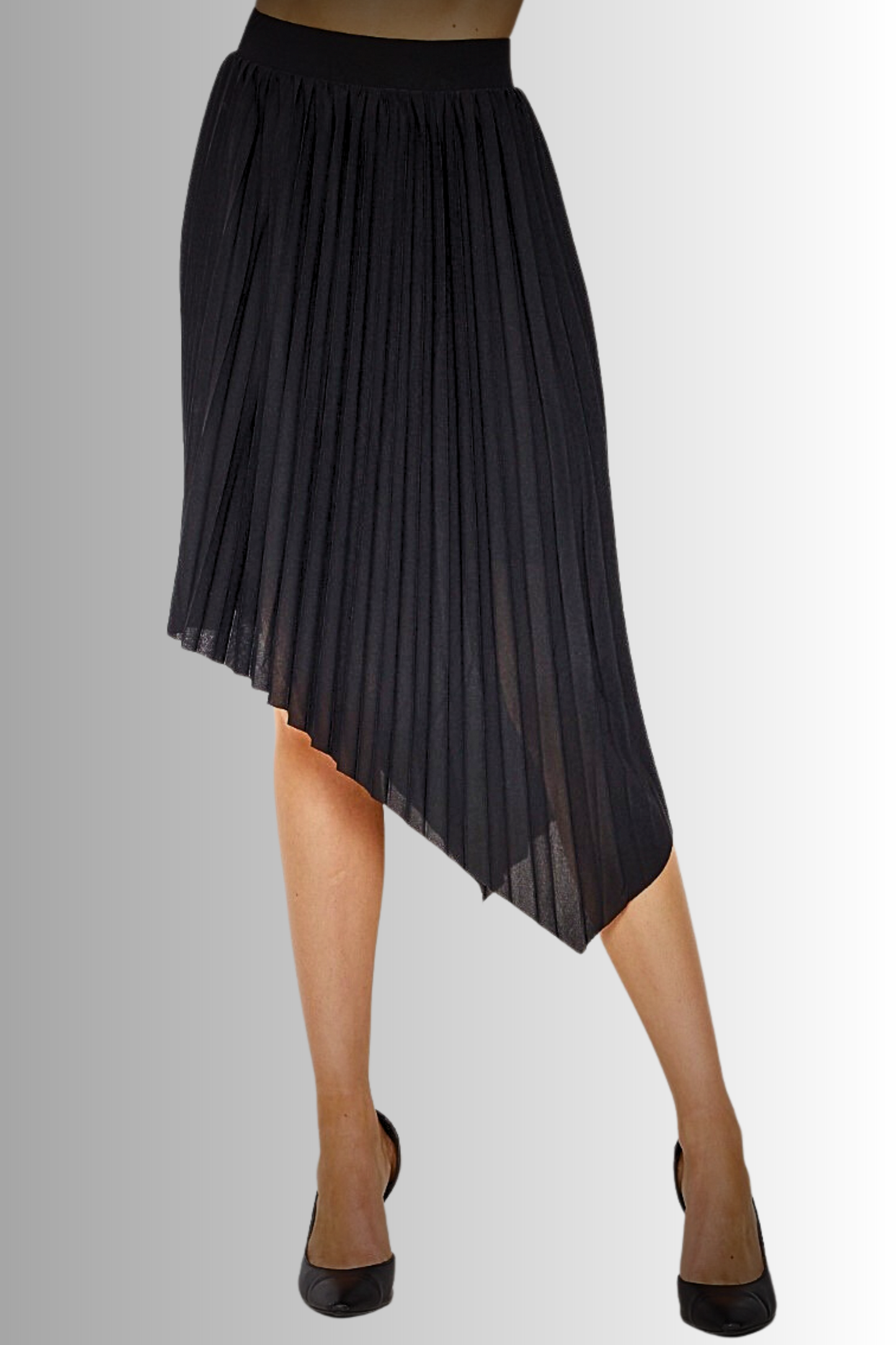 CORPORATE GOTH PLEATED MIDI SKIRT