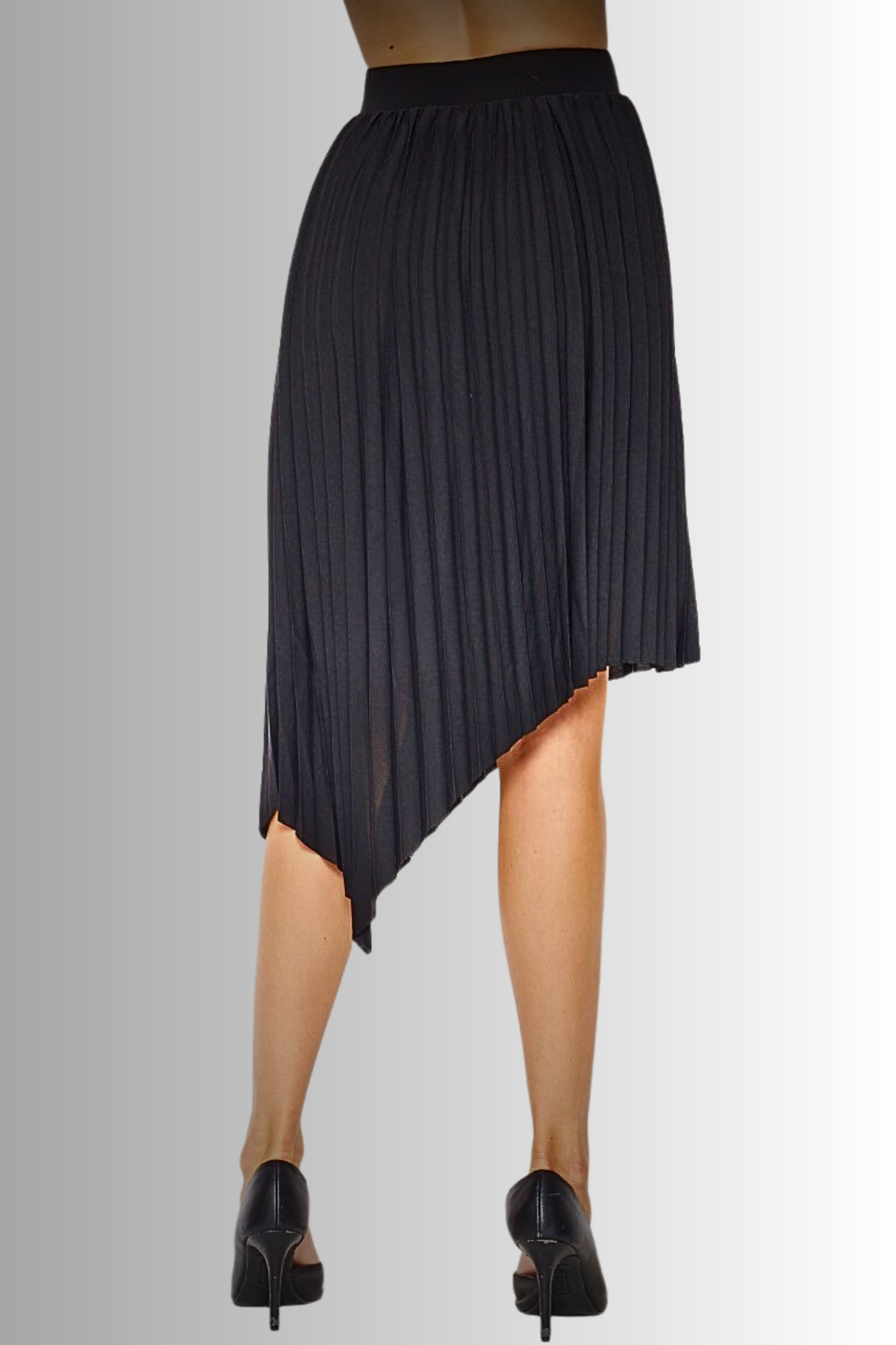 CORPORATE GOTH PLEATED MIDI SKIRT