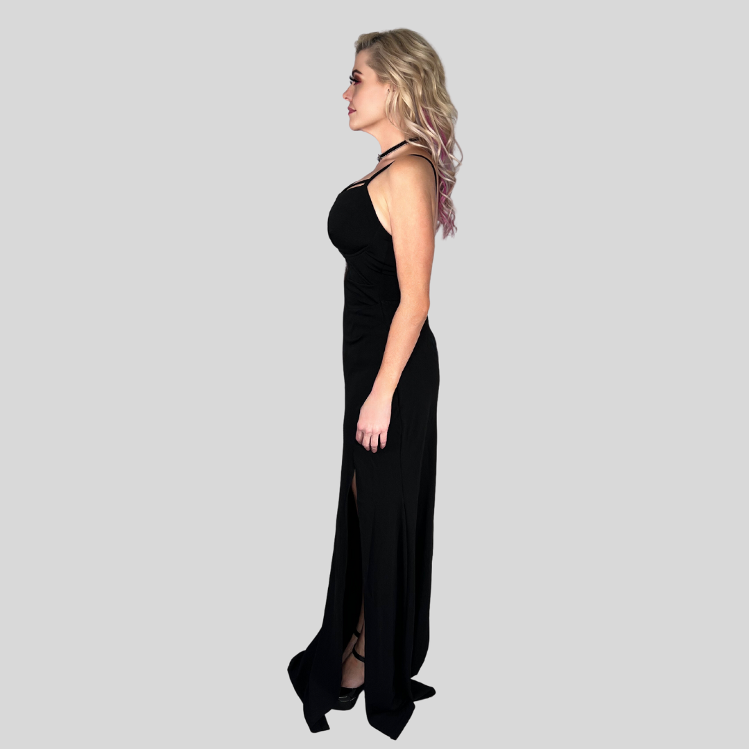 HIGH SLIT CRISS CROSS MAXI DRESS