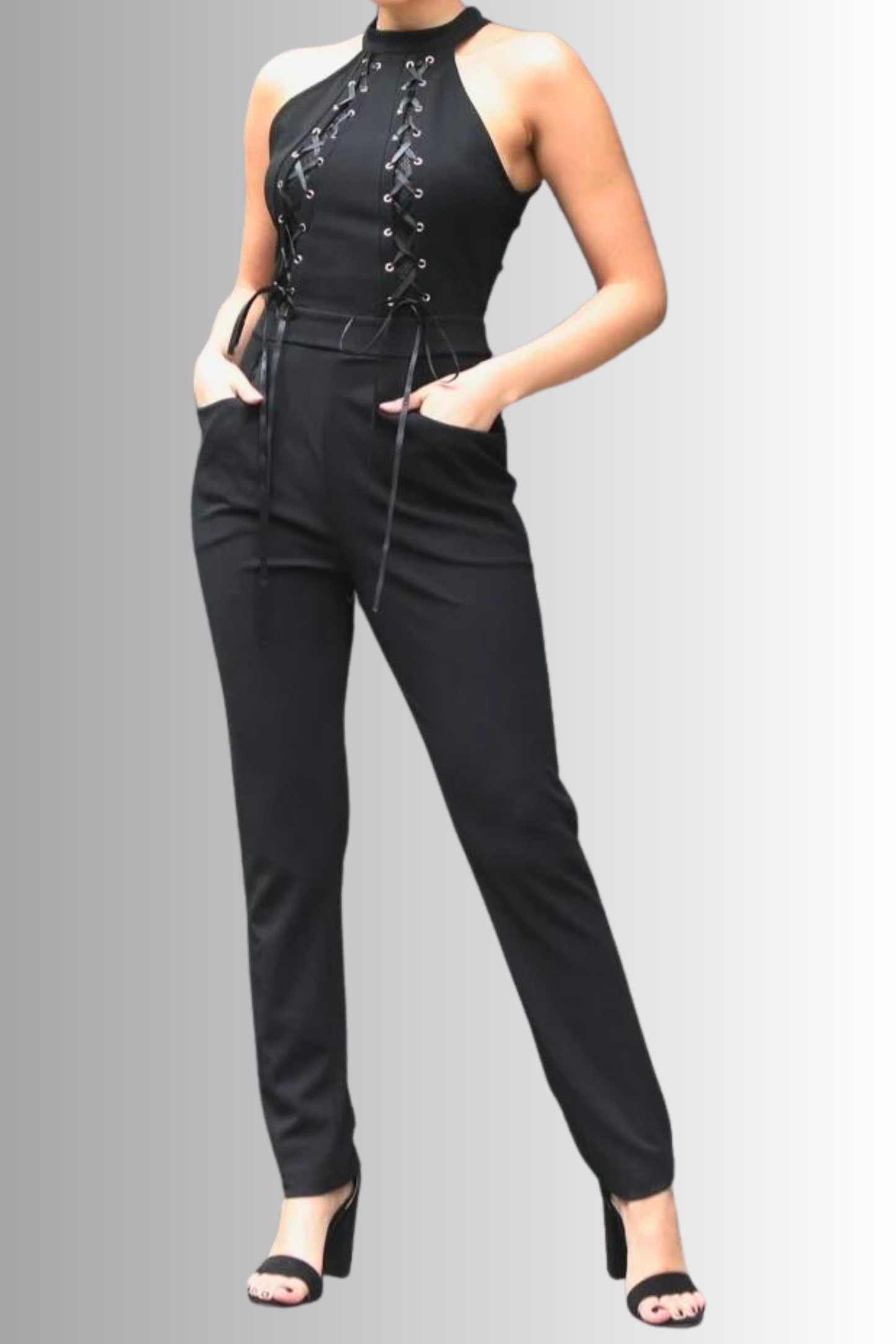 FEMME NOIR POCKETED JUMPSUIT