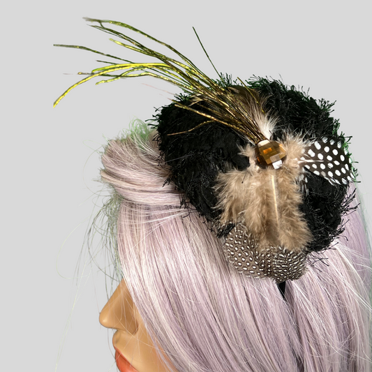 FUR FASCINATOR HEADBAND